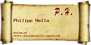 Philipp Hella névjegykártya